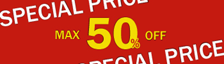 Max 50% OFF SPECIAL PRICE