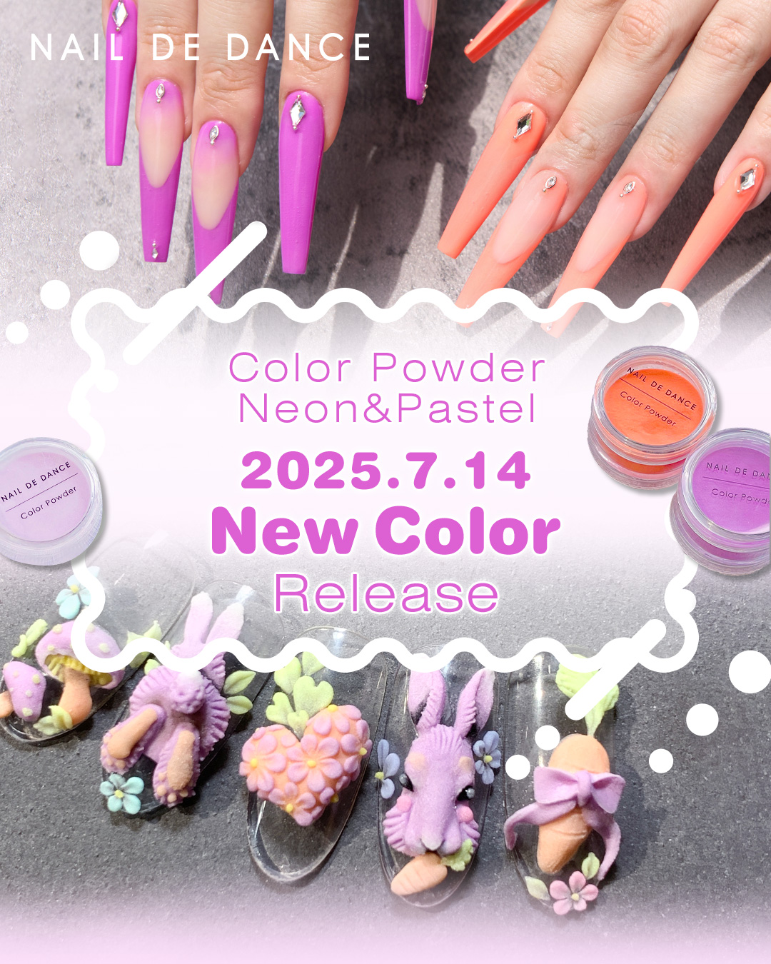 NAIL DE DANCEカラーパウダー Neon/Pastel 2025.7.14 New Color Release