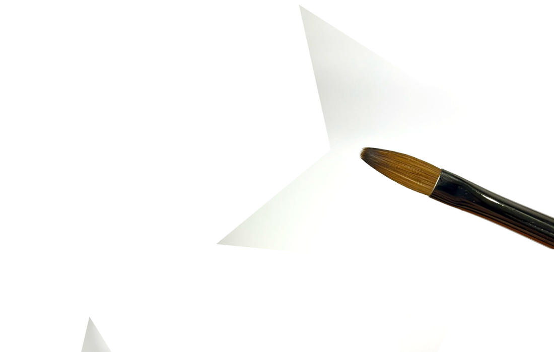 Point1:毛全体の厚みがフラットになっていることで、ミクスチュアが均一に整えやすい。